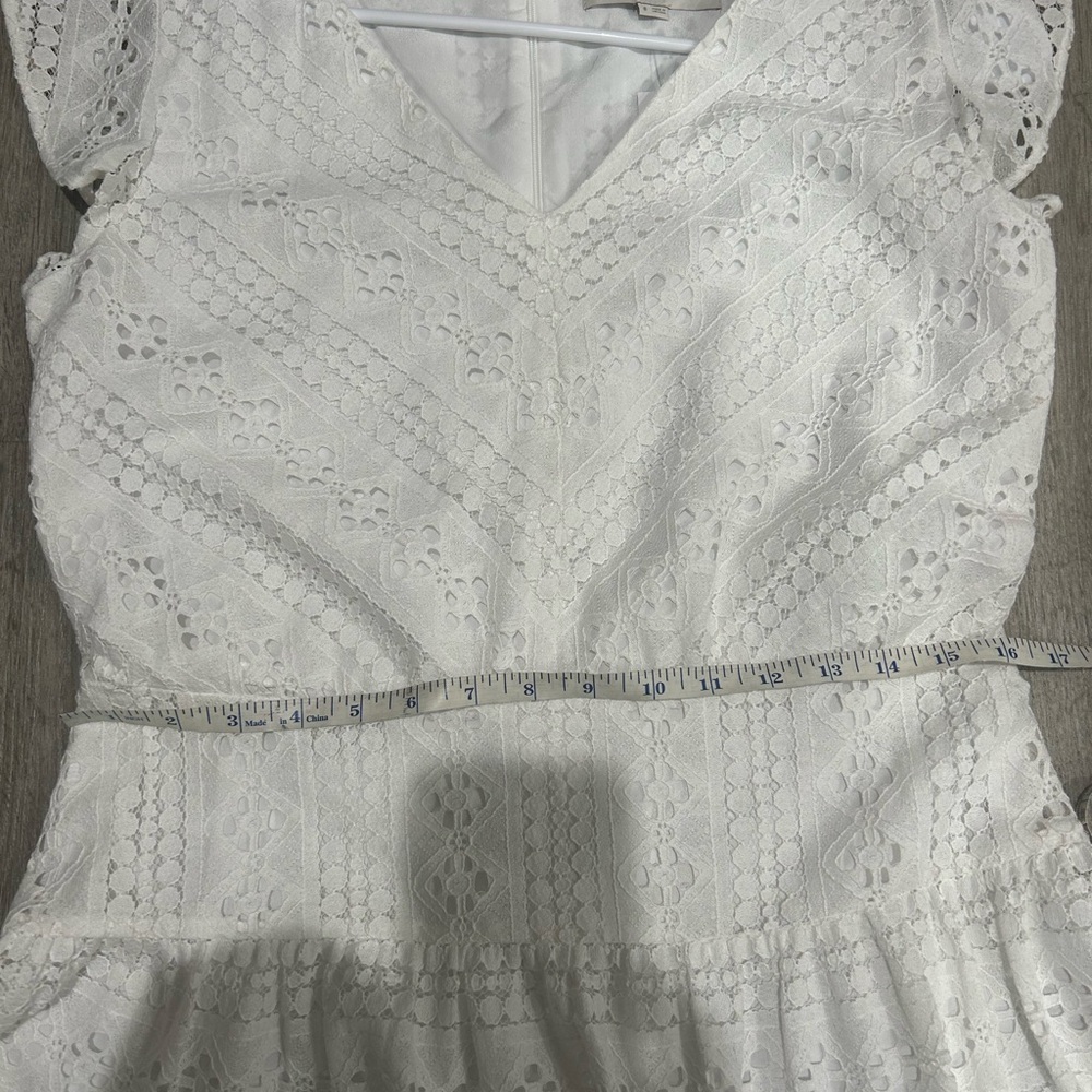 LOFT White Embellished Tiered Midi Sundress NWT - Picture 7 of 7